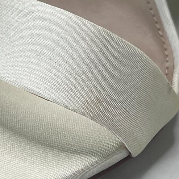 Sam Edelman Yaro Pearl/Ivory Satin Ankle Strap Block Heel Sandals Women's US 10W - Picture 12 of 13